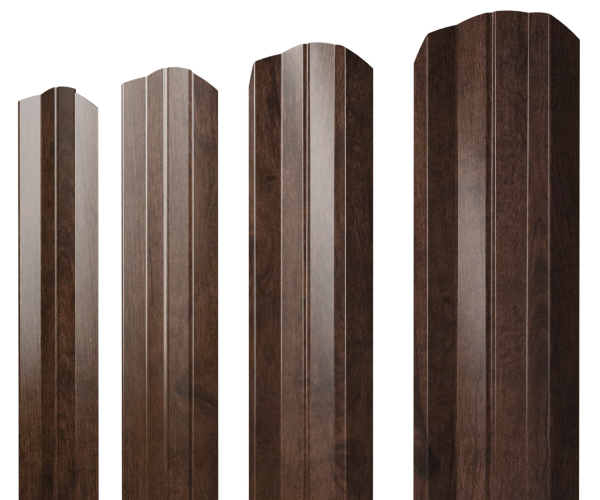Штакетник М-образный А фигурный 0,4 Print Premium Antique Wood TwinColor