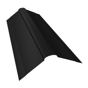 Планка конька фигурного 150x150 0,5 Drap RAL 9005 черный (3м)