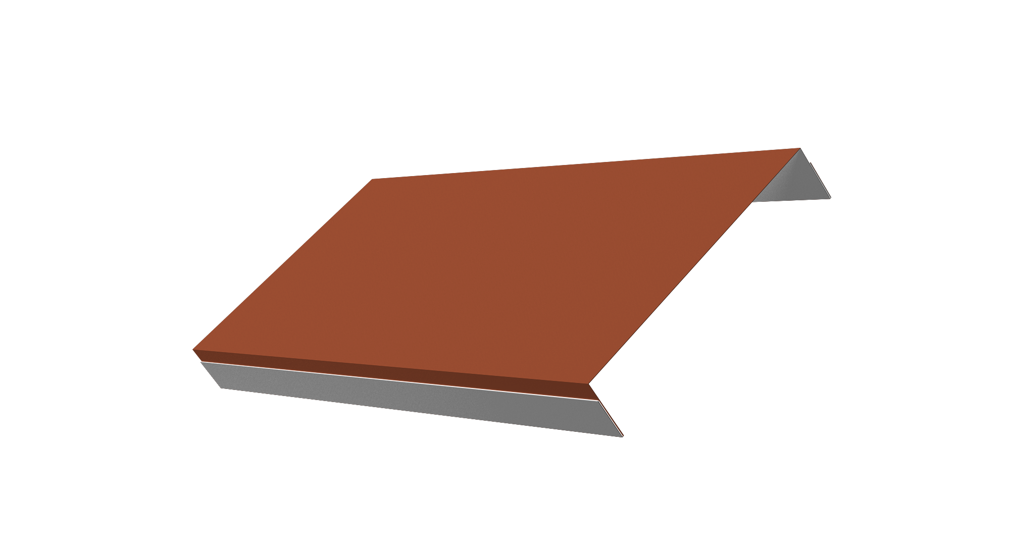 Ламель обратная стартовая/финишная забора жалюзи Texas 50мм для калиток и ворот (с заполнением ламелями 150) 0,5 Satin Matt TX RAL 8004 терракота