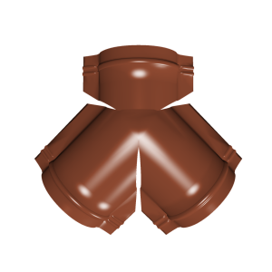 Тройник Y малого конька полукруглого 0,5 Satin Matt TX с пленкой RAL 8004 терракота