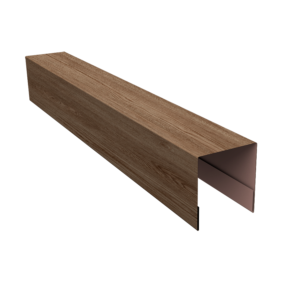 Планка боковая для забора из сайдинга (Блок-хаус new) 0,45 Print Elite White Wood TwinColor (3м)