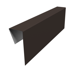 Планка приемная оконная фибросайдинга 0,5 Rooftop Бархат RR 32 темно-коричневый (3м)