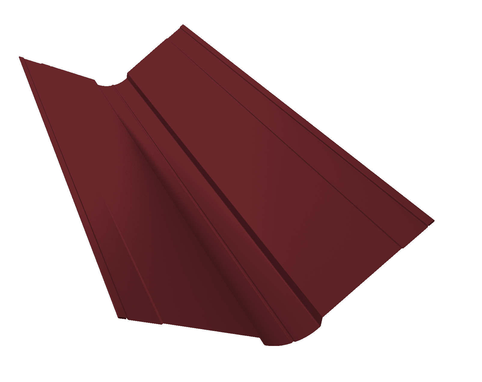 Планка ендовы верхней фигурной 150x150 0,7 PE с пленкой RAL 3005 красное вино (3м)
