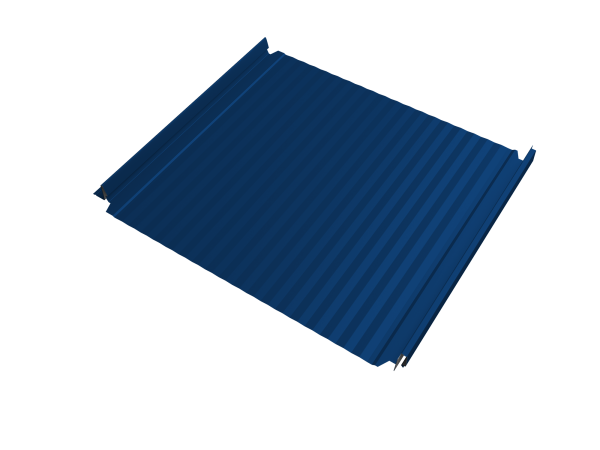 Кликфальц Double Pro Gofr Grand Line 0,5 Satin с пленкой на замках RAL 5005 сигнальный синий