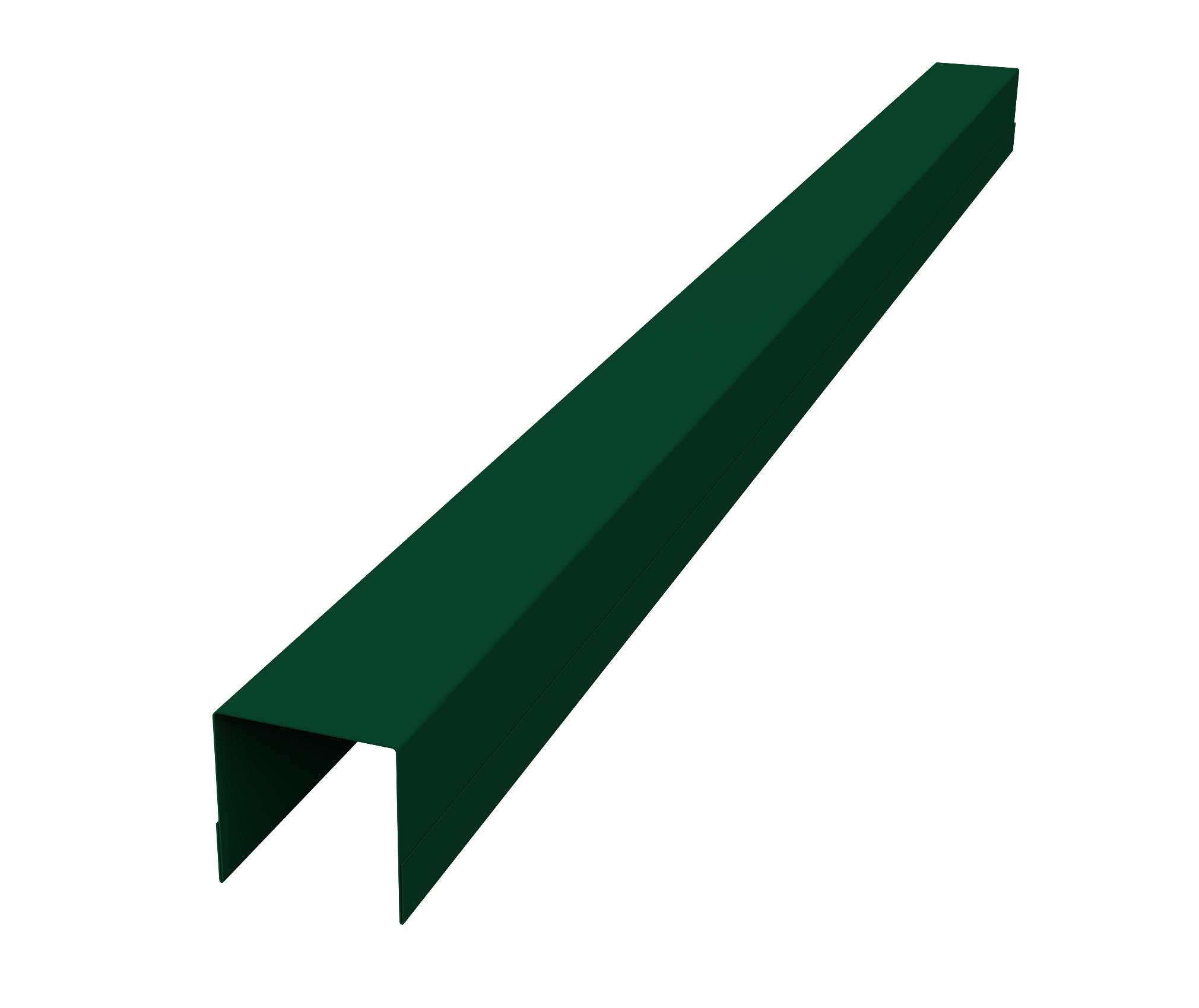 Планка вертикальная обратная для горизонтального монтажа штакетника 0,45 PE-Double RAL 6005 зеленый мох (2м)