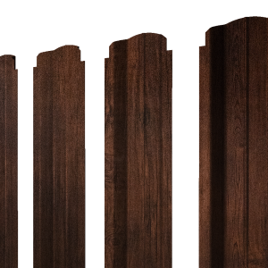 Штакетник П-образный В фигурный 0,45 Print Premium Cherry Wood Dark FTC