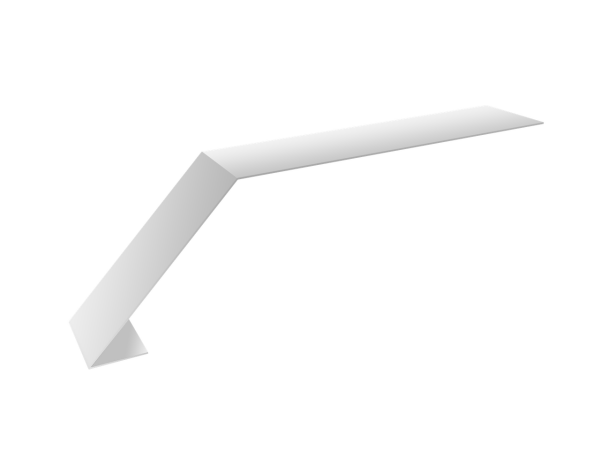 Планка карнизная для мягкой кровли 100х60 0,5 Satin с пленкой RAL 9003 сигнальный белый (2м)