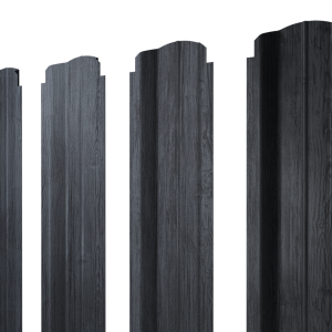 Штакетник П-образный В фигурный 0,45 Print Premium Grey Wood TwinColor