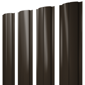 Штакетник Полукруглый Slim с прямым резом 0,5 Drap TX RR 32 темно-коричневый