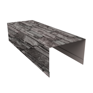 Крышка для забора из сайдинга (Квадро брус, Вертикаль) 0,45 Print Elite Fine Stone TwinColor (3м)