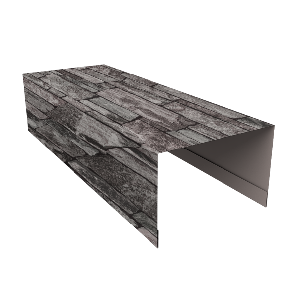 Крышка для забора из сайдинга (Квадро брус, Вертикаль) 0,45 Print Elite Fine Stone TwinColor (3м)