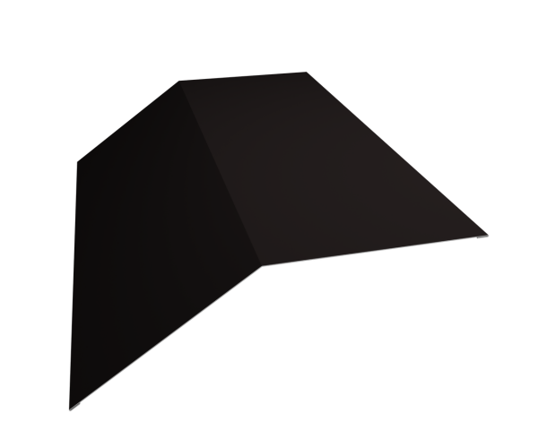 Планка конька плоского 190х190 0,5 Velur X RAL 9005 черный (3м)