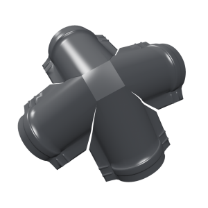 Четверник конька малого полукруглого 0,5 Atlas X с пленкой RAL 7024 мокрый асфальт