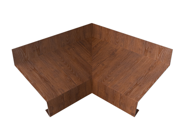 Угол отлива внутренний 70 0,45 Print Premium с пленкой Golden Wood Fresh TwinColor