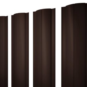 Штакетник Круглый с прямым резом 0,5 PE RAL 8017 шоколад