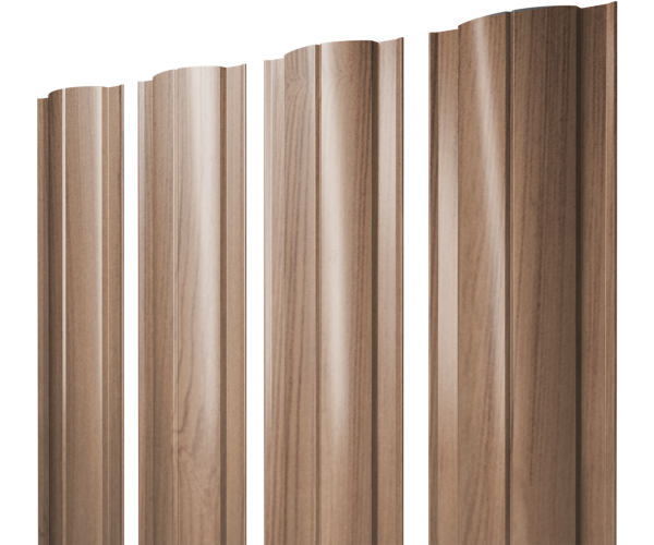 Штакетник Круглый с прямым резом 0,45 Print Elite Honey Wood TwinColor