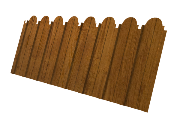 Профнастил C10A фигурный 0,45 Print Elite Golden Wood TwinColor