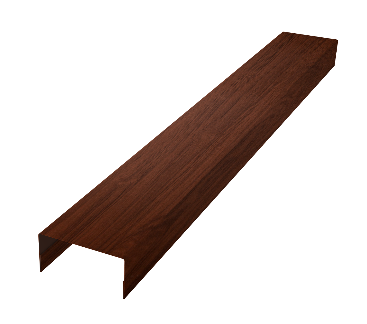 Крышка забора для горизонтального монтажа штакетника 0,45 Print Elite Choco Wood TwinColor (3м)