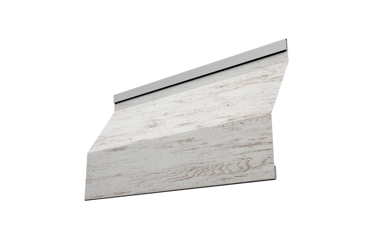 Ламель забора жалюзи Milan Slim 0,45 Print Elite Snow Wood TwinColor