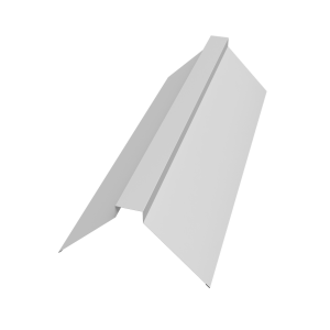 Планка конька плоского 175х50х175 0,45 PE-Double с пленкой RAL 9003 сигнальный белый (2м)