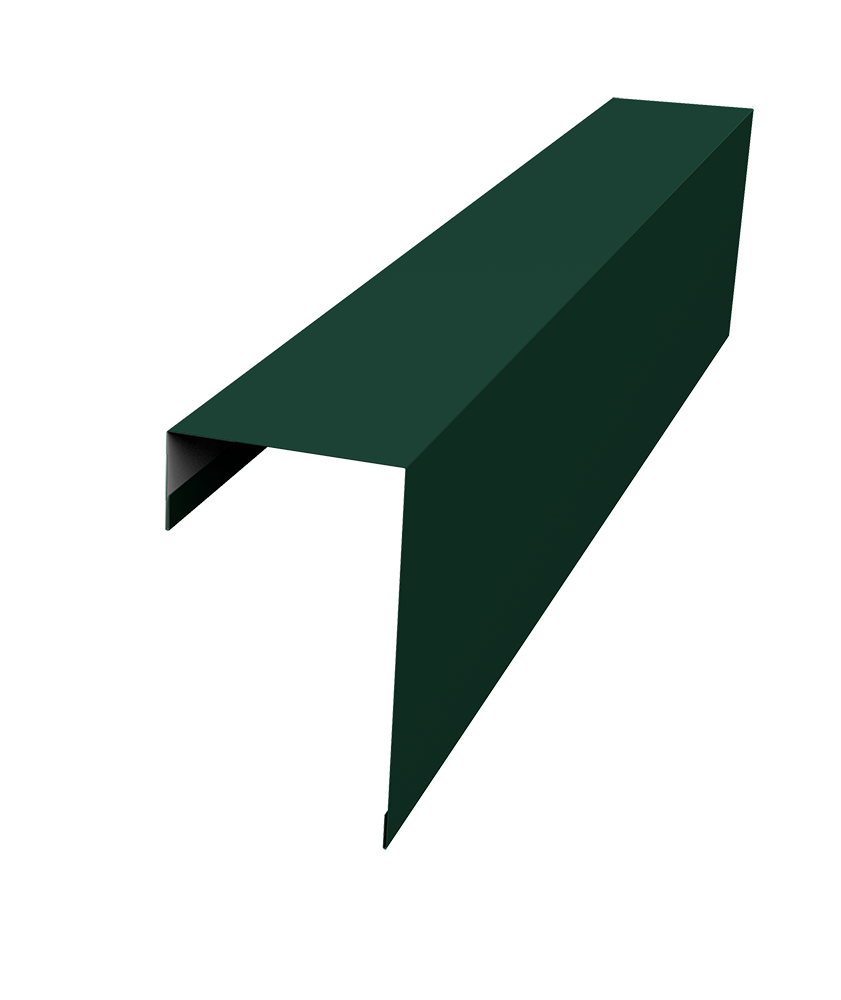 Планка торцевая фасадная фальц 65мм 0,5 PE с пленкой RAL 6005 зеленый мох (2м)