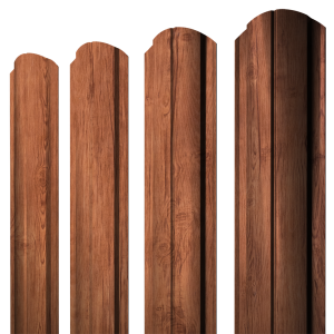 Штакетник Полукруглый Slim фигурный 0,45 Print Premium Rowan Wood Intense FTC
