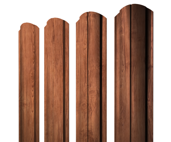 Штакетник Полукруглый Slim фигурный 0,45 Print Premium Rowan Wood Intense FTC
