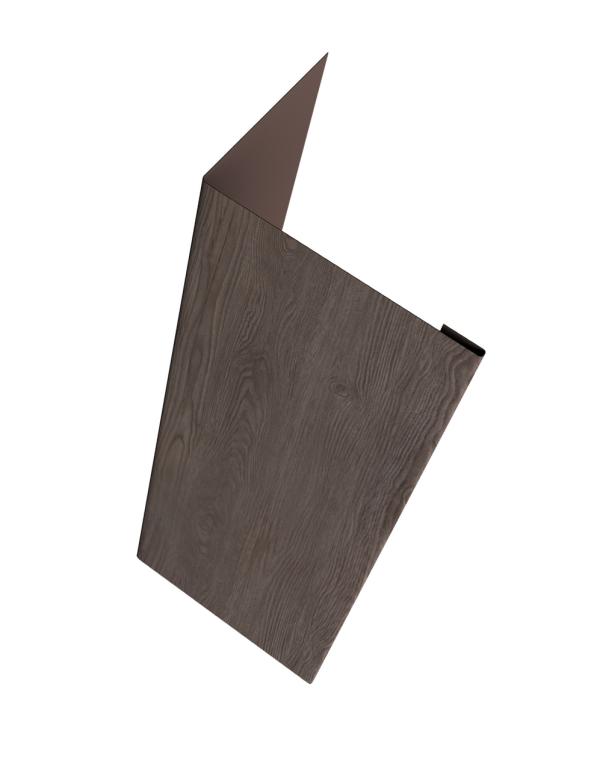 Нащельник (для калиток и ворот) 25х35 жалюзи Milan, Tokyo, Palermo 0,45 Print Elite White Wood TwinColor (L1,68)