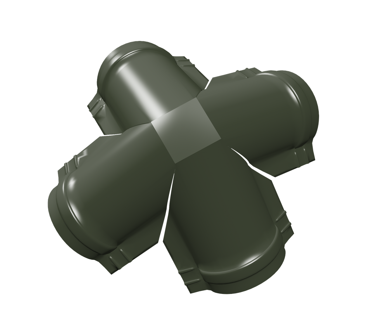 Четверник конька полукруглого 0,5 Satin Matt TX с пленкой RAL 6020 хромовая зелень