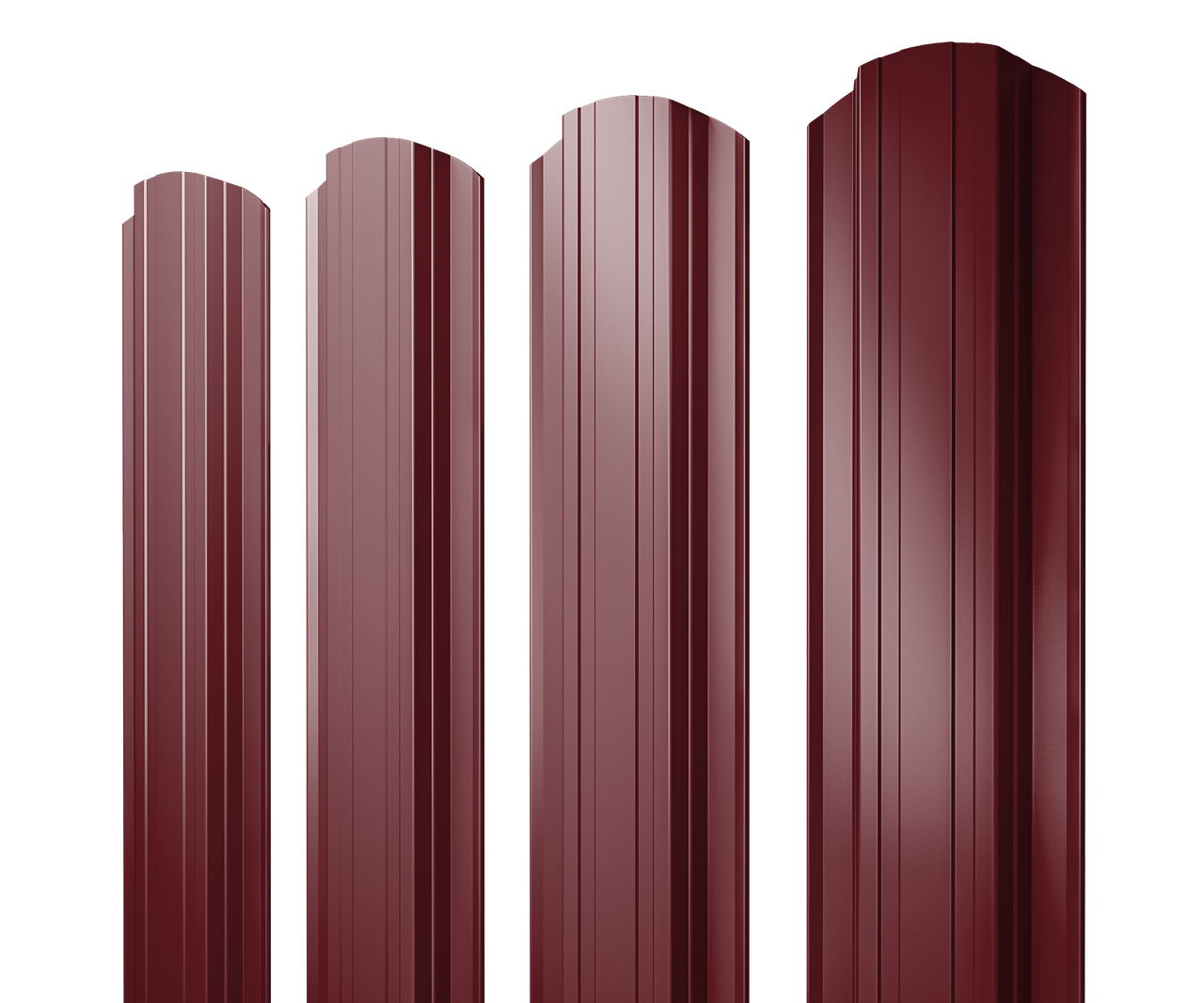 Штакетник Прямоугольный фигурный 0,5 Satin Matt TX RAL 3005 красное вино