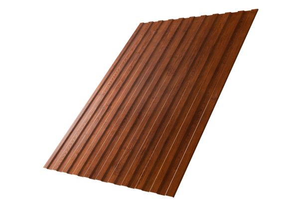 Профнастил С8A v01 0,45 Print Premium с пленкой Golden Wood Fresh TwinColor