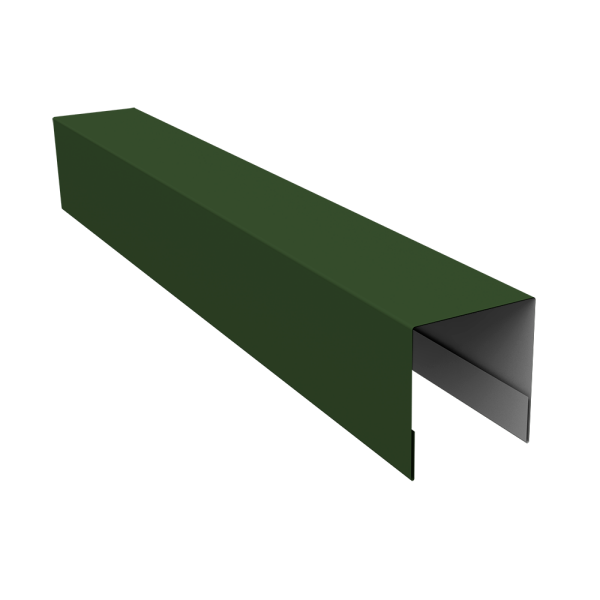 Планка боковая для забора из сайдинга (Блок-хаус new) 0,5 Satin Matt TX RAL 6020 хромовая зелень (2,06м)