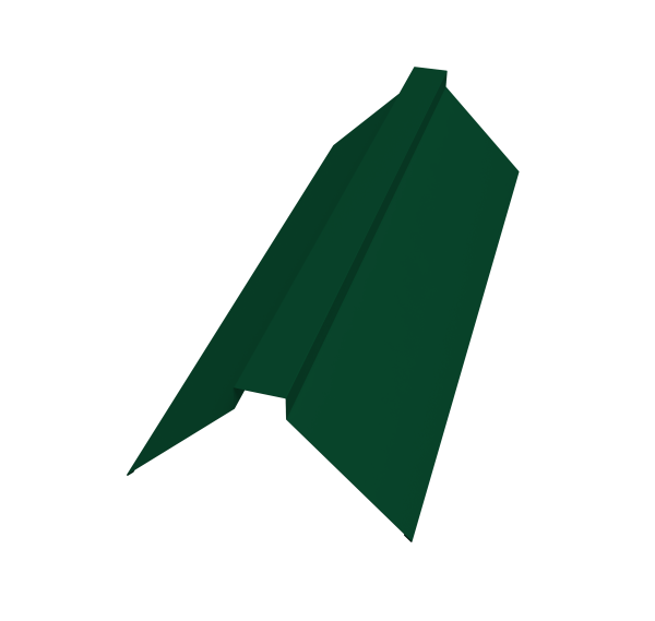 Планка конька плоского 175х50х175 0,45 PE-Double с пленкой RAL 6005 зеленый мох (2м)