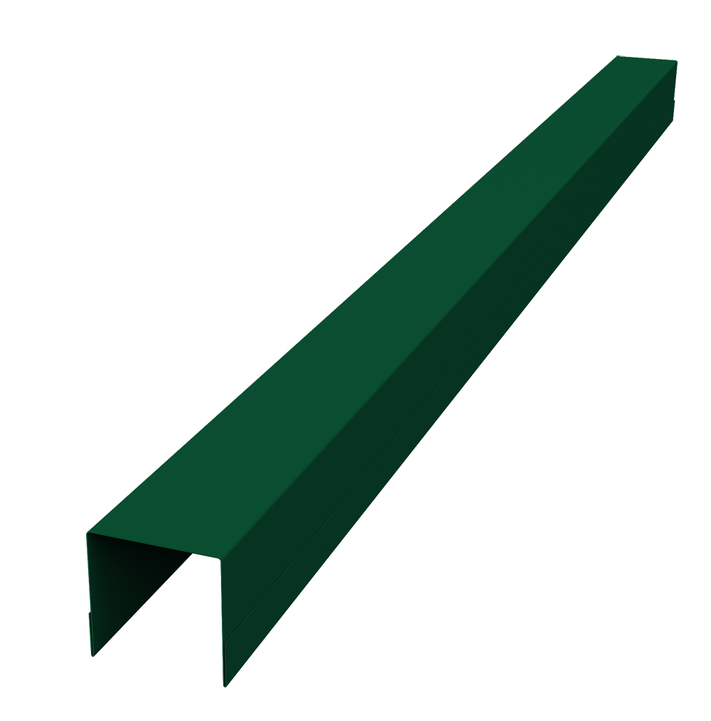 Планка вертикальная обратная для забора жалюзи Palermo 0,45 PE-Double RAL 6005 зеленый мох (1,8м)