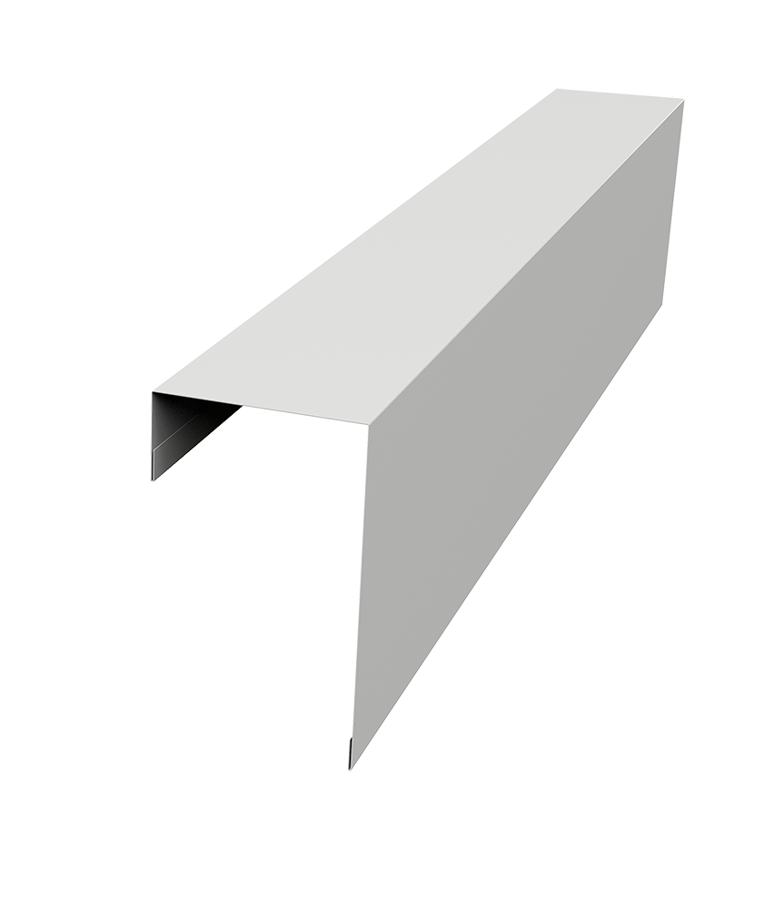 Планка торцевая фасадная фальц 65мм 0,45 PE с пленкой RAL 9006 бело-алюминиевый (3м)