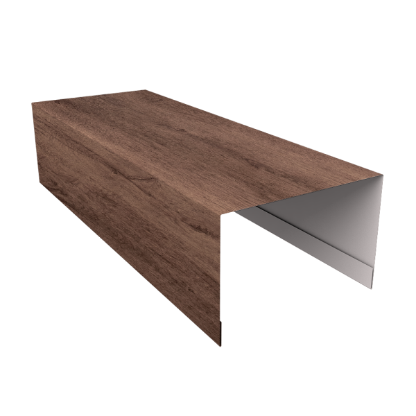 Крышка для забора из сайдинга (Квадро брус, Вертикаль) 0,45 Print Premium Almond Wood Fresh (2,54м)