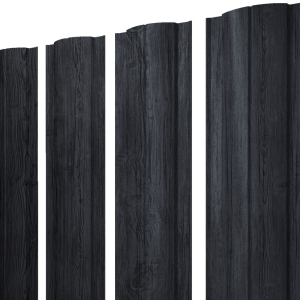 Штакетник Круглый с прямым резом 0,45 Print Premium Grey Wood TwinColor