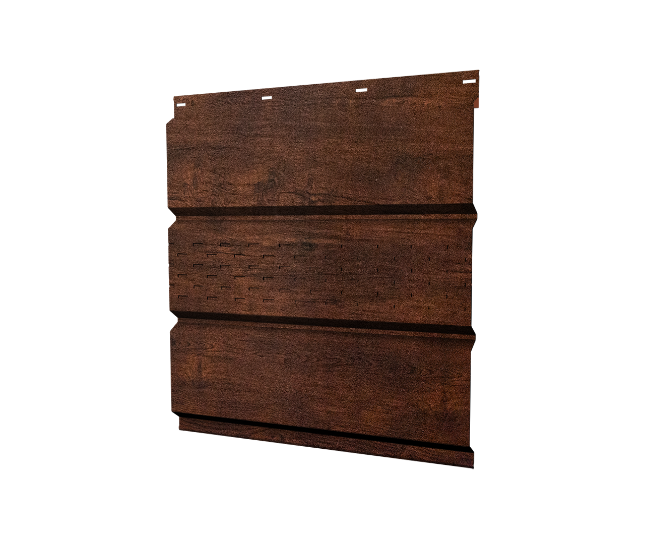 Софит металлический центральная перфорация 0,45 Print-Double Premium с пленкой Cherry Wood Dark F
