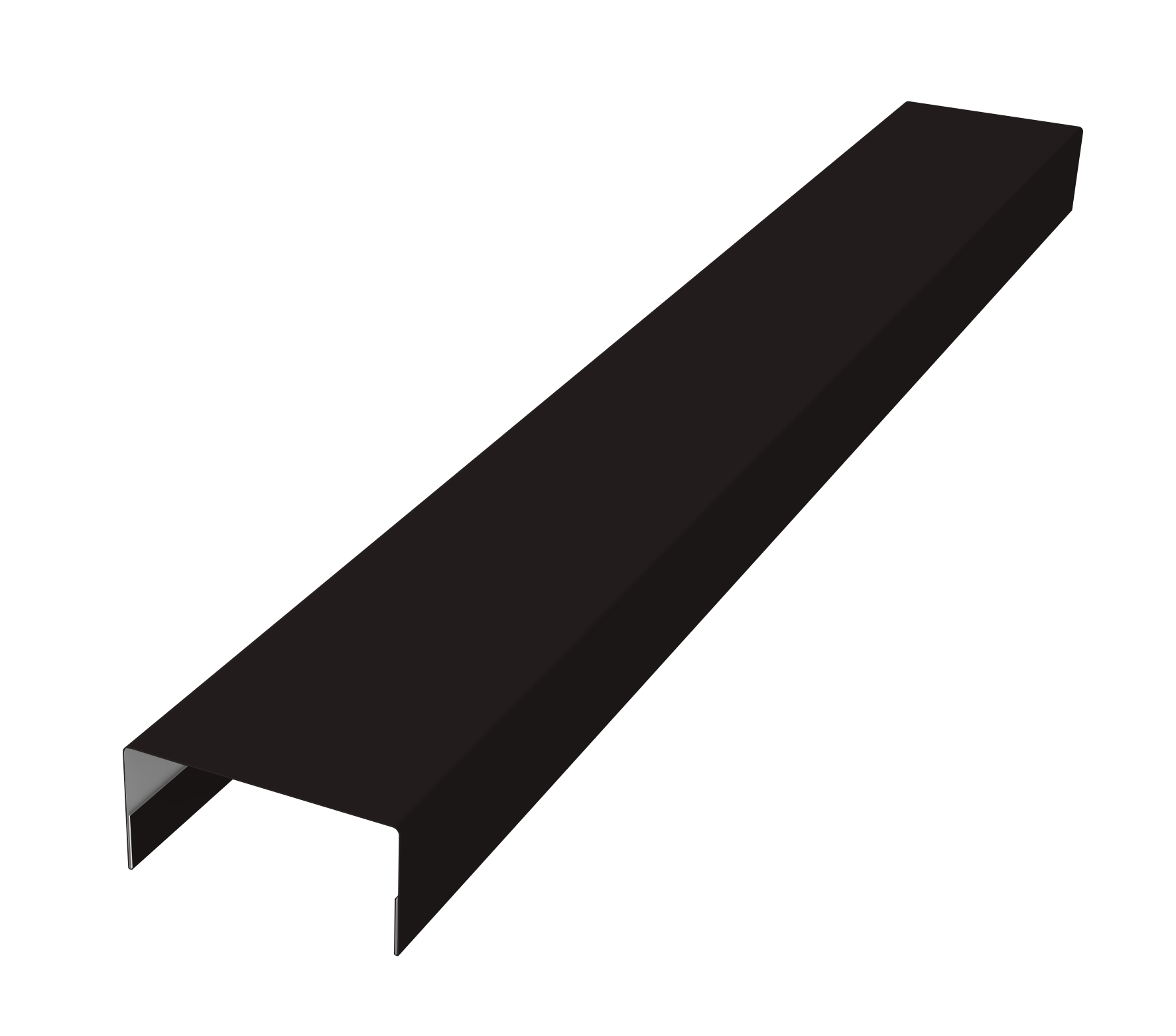 Крышка забора для горизонтального монтажа штакетника 0,45 Drap RAL 9005 черный (2,5м)