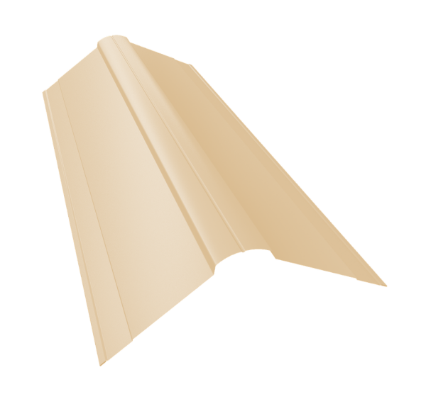 Планка конька фигурного 150x150 0,45 Drap TX RAL 1015 светлая слоновая кость (2м)