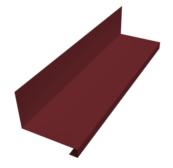 Планка примыкание нижнее к трубе для Кликфальц Pro 0,45 PE-Double с пленкой RAL 3005 красное вино (2м)