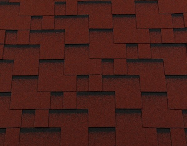 Черепица гибкая RoofShield Премиум Модерн красный с оттенением