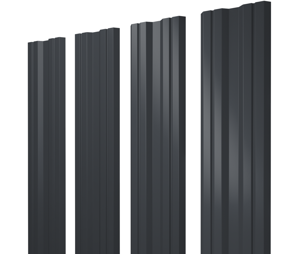 Штакетник Twin с прямым резом 0,5 PE RAL 7024 мокрый асфальт