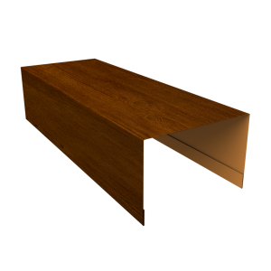 Крышка для забора из сайдинга (Квадро брус, Вертикаль) 0,45 Print Premium Golden Wood Intense FTC (2,54м)