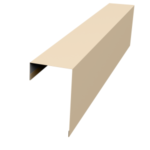 Планка торцевая фасадная фальц 65мм 0,5 Satin с пленкой RAL 1015 светлая слоновая кость (2м)