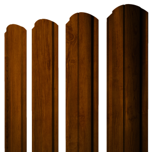 Штакетник Полукруглый Slim фигурный 0,4 Print Premium Golden Wood Intense FTC