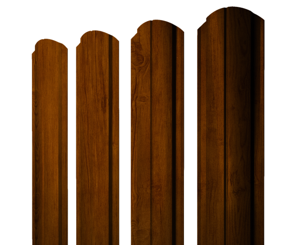 Штакетник Полукруглый Slim фигурный 0,4 Print Premium Golden Wood Intense FTC
