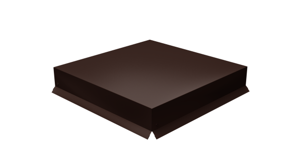 Колпак на столб крышка 390х390мм 0,5 Satin с пленкой RAL 8017 шоколад