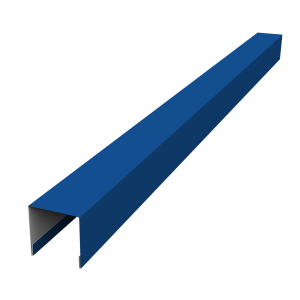 Планка вертикальная лицевая для горизонтального монтажа штакетника 0,5 Satin RAL 5005 сигнальный синий (2,5м)