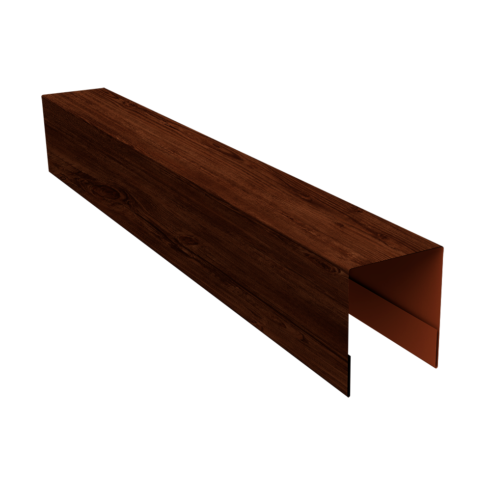 Планка боковая для забора из сайдинга ЭкоБрус 0,45 Print Premium Cherry Wood Fresh TwinColor (3м)
